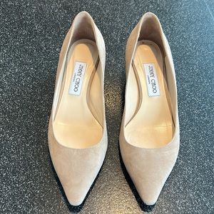 Jimmy Choo Amelia Suede Kitten Heel, light tan